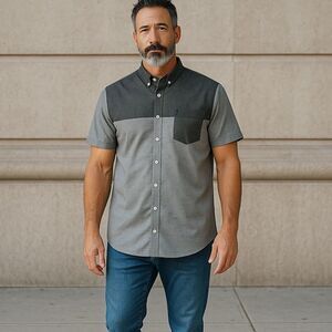 Molokai Surf Co. Men’s Color Block Button Down Shirt Sz XL